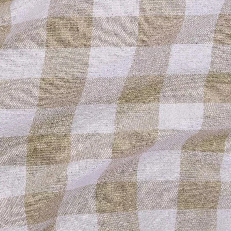 Organic 1″ Gingham Beige