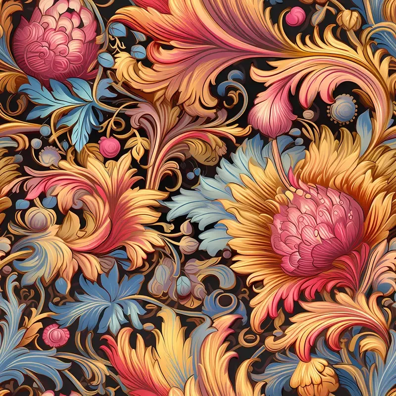 ornate-renaissance-floral-pattern-2-fabric Ornate Renaissance Floral Pattern #2 Fabric