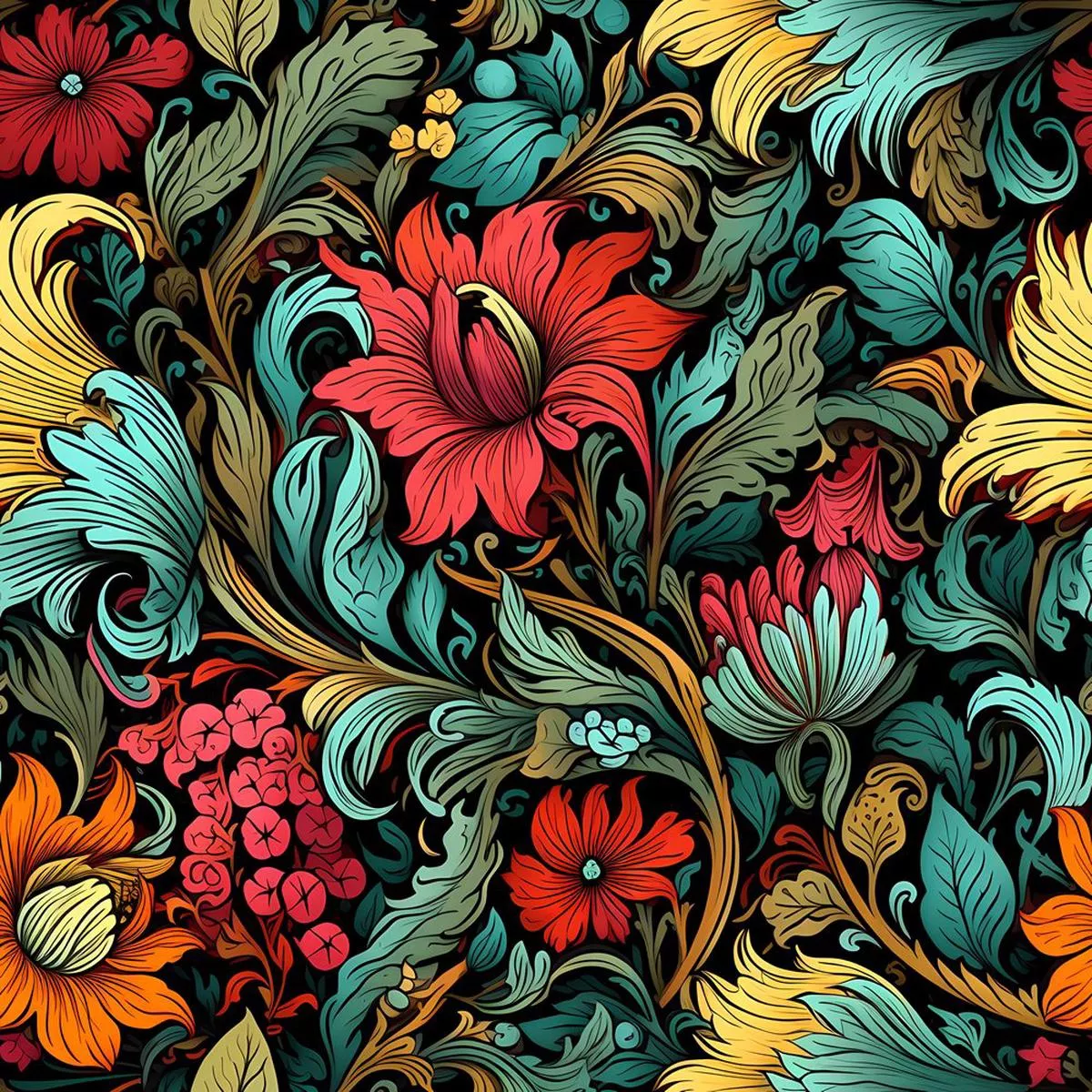 ornate-renaissance-floral-pattern-8-fabric Ornate Renaissance Floral Pattern #8 Fabric