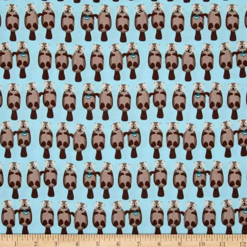 Otter Fabric Light Blue Digital Print