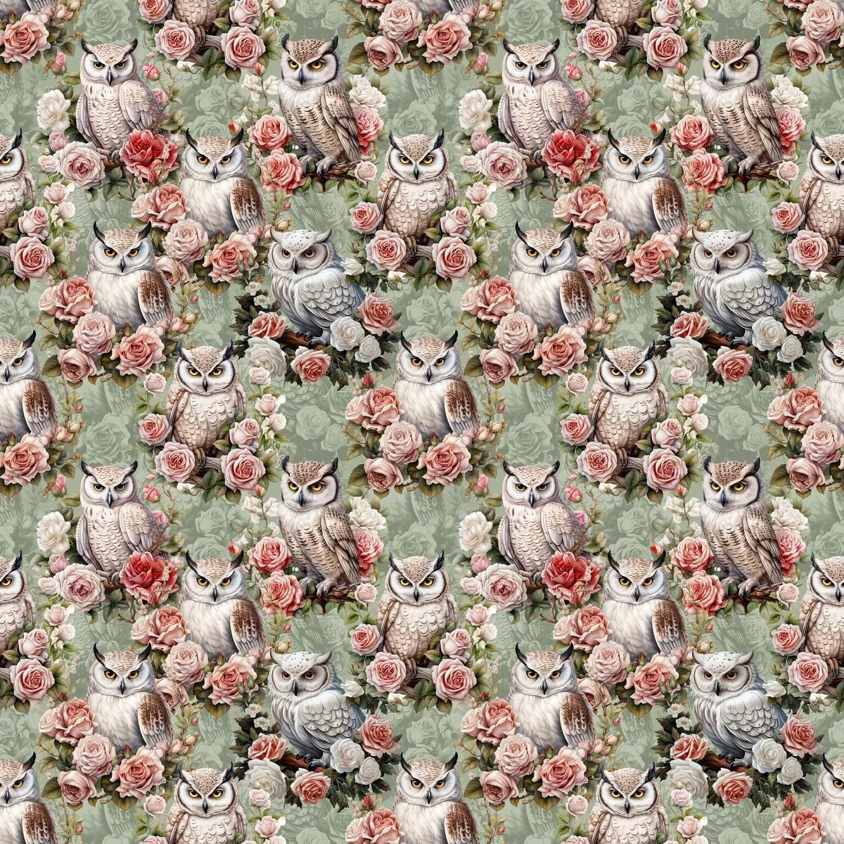 owls-floral-fabric Owls & Floral Fabric