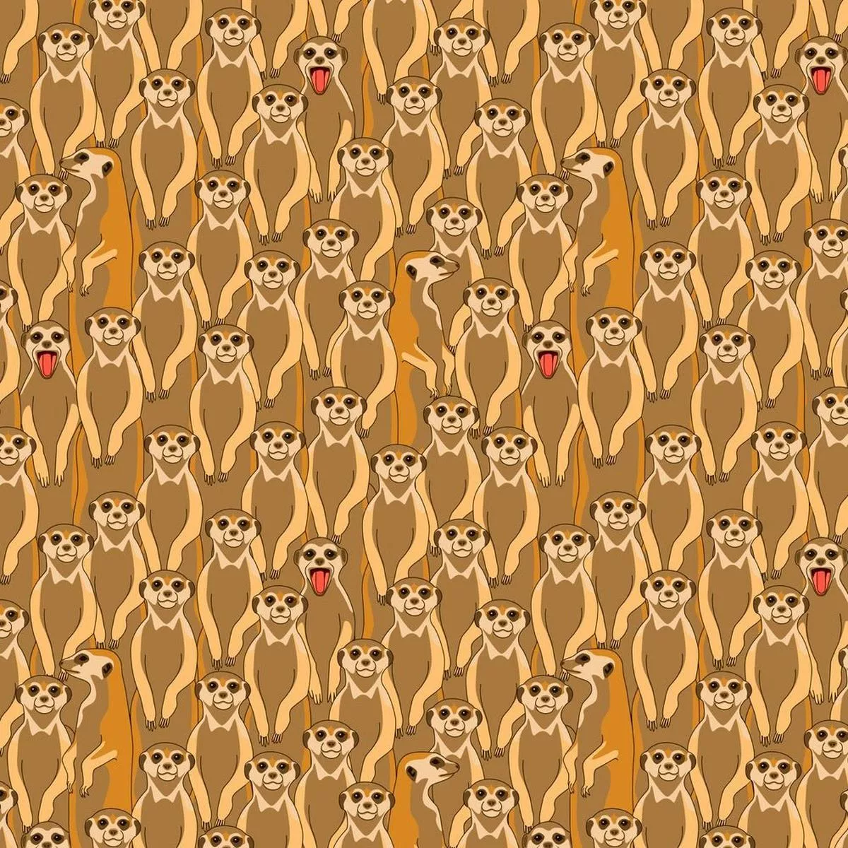 packed-cartoon-meerkats-fabric Packed Cartoon Meerkats Fabric