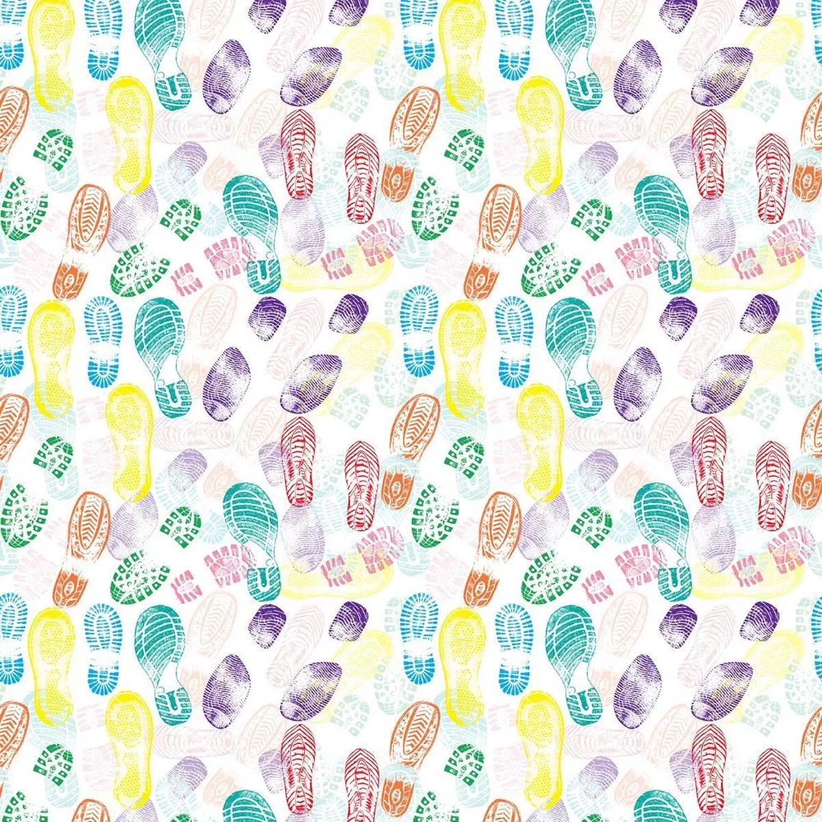 packed-colorful-shoe-prints-fabric Packed Colorful Shoe Prints Fabric