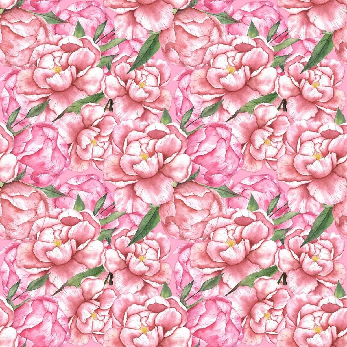 Packed Flowers Peonies Fabric