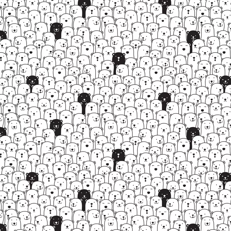 packed-polar-bear-fabric-black Packed Polar Bear Fabric – Black