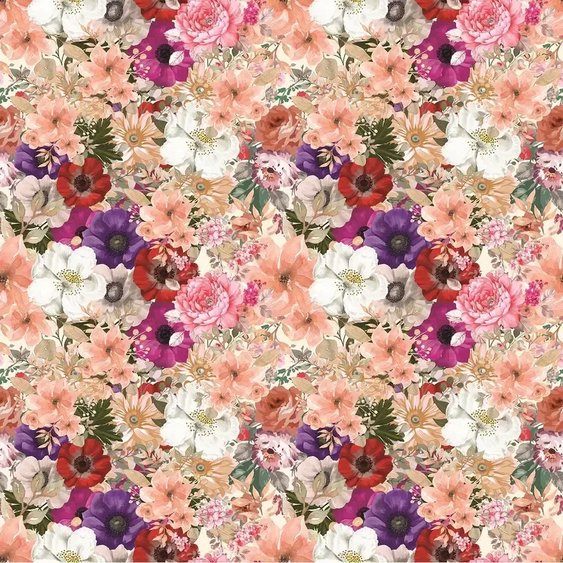 packed-watercolor-flowers-pattern-1-fabric Packed Watercolor Flowers Pattern #1 Fabric