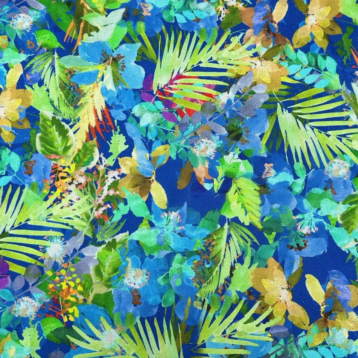 Painted Rainforest Linen Viscose Fabric
