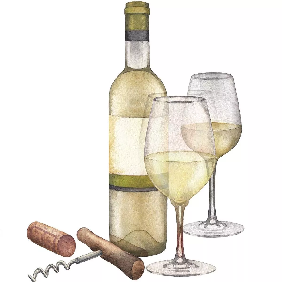 pair-white-wine-glasses-fabric-panel Pair Of White Wine Glasses Fabric Panel