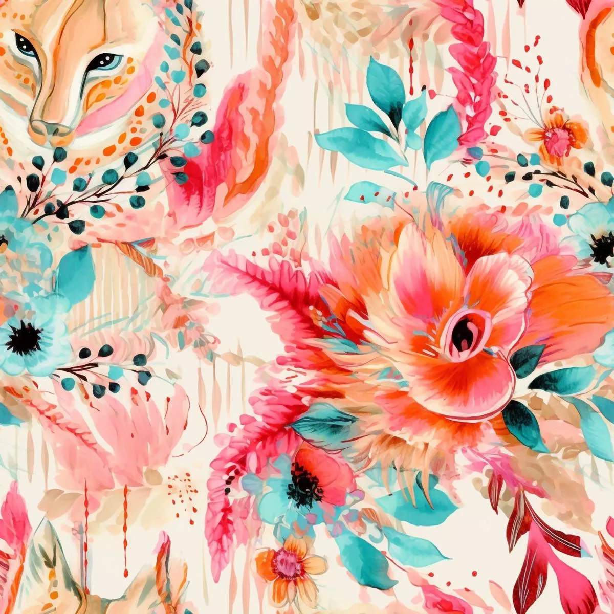 Paisley Boho Turquoise Pattern 19 Quilting Cotton Fabric