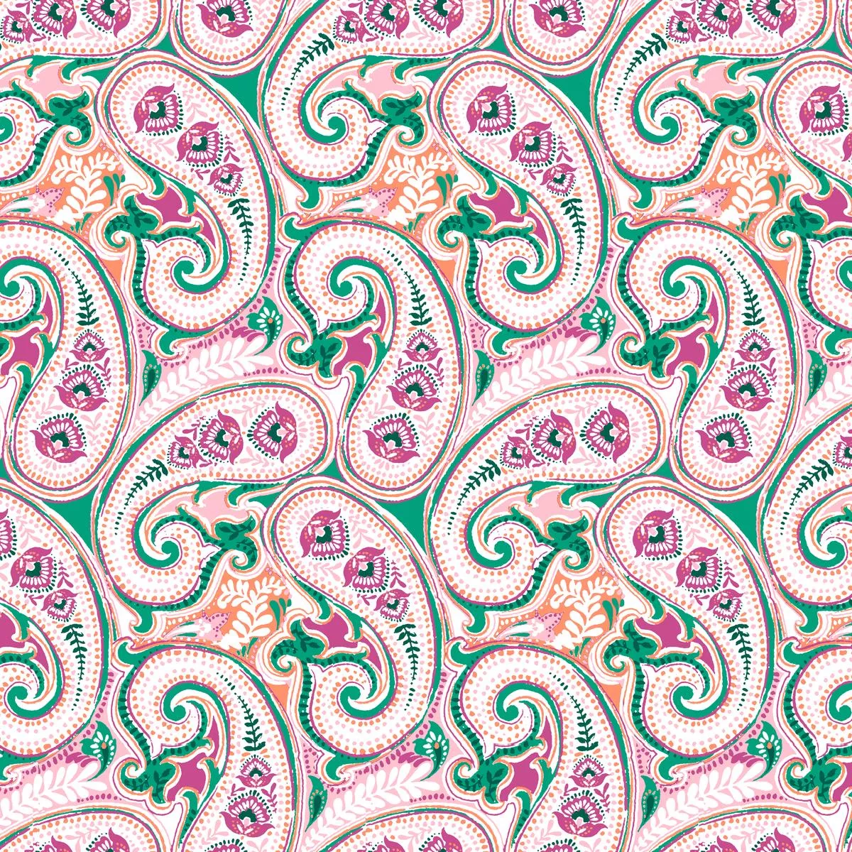 paisley-dream-green-rose-fabric Paisley Dream, Green Rose Fabric