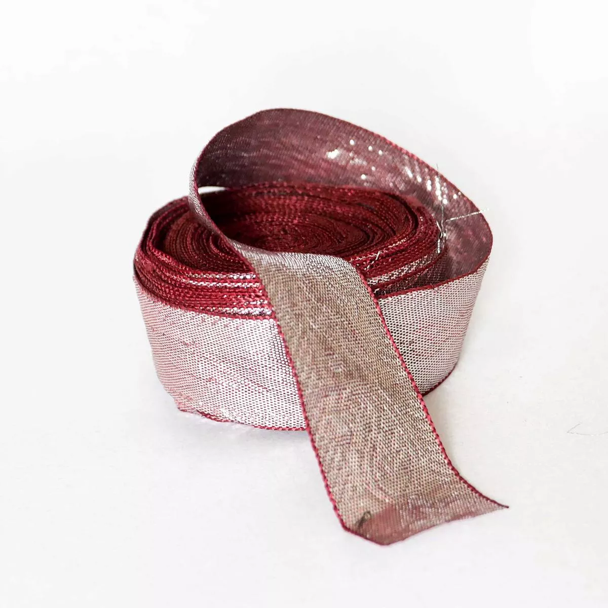 Paisley Embossed Silver Ribbon