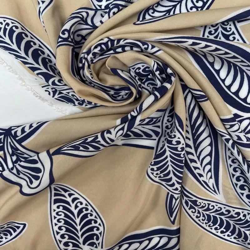 paisley-printed-beige-blue-viscose-blend Paisley Printed Beige-Blue Viscose Blend