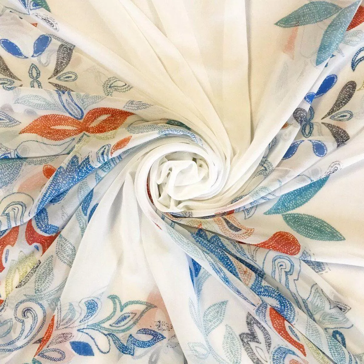 paisley-sketch-chiffon-fabric Paisley Sketch Chiffon Fabric
