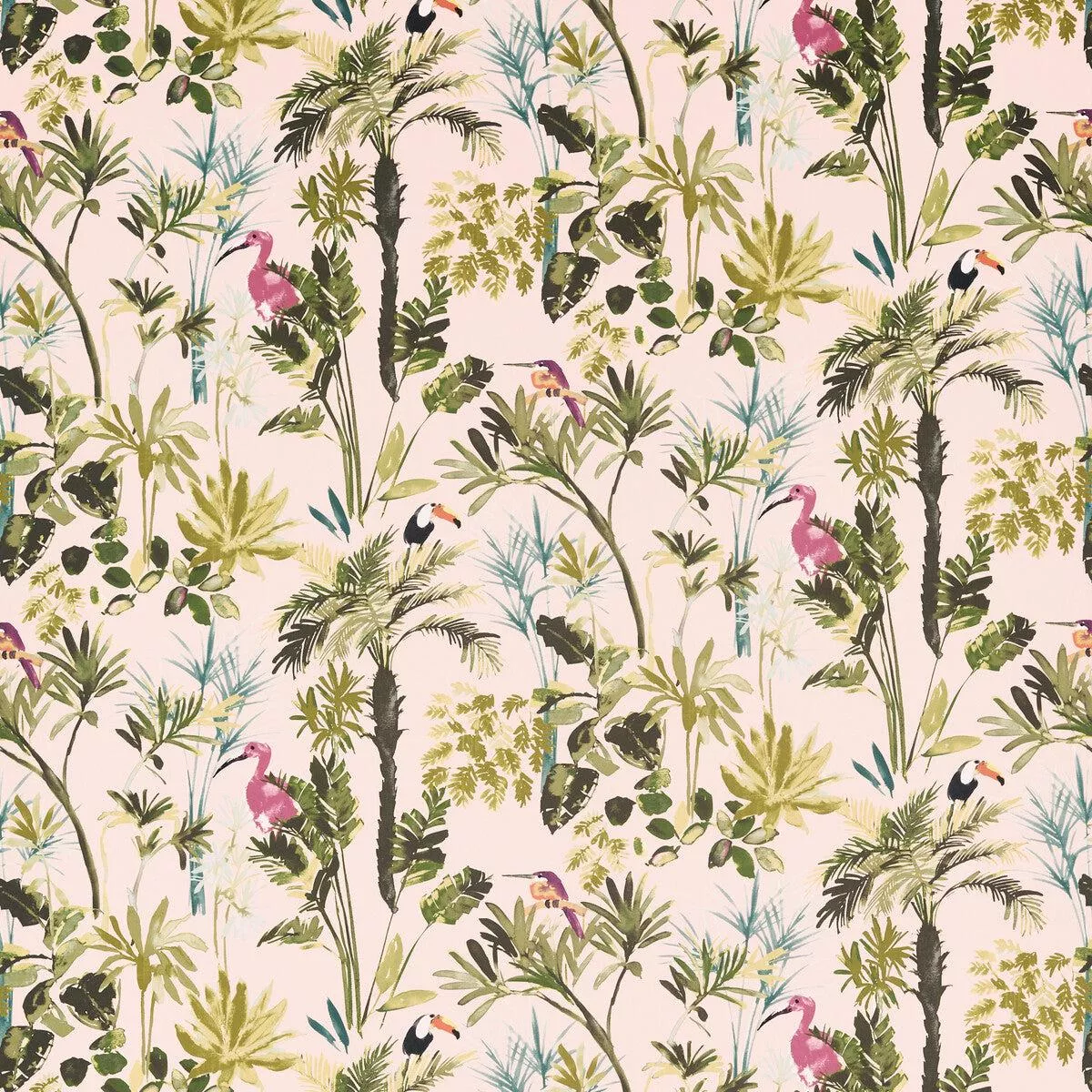Palm Blush Velvet Fabric