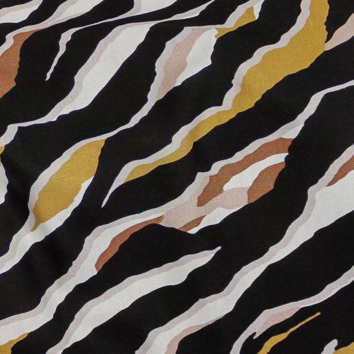 Palma Zebra Print Black Gold Tan