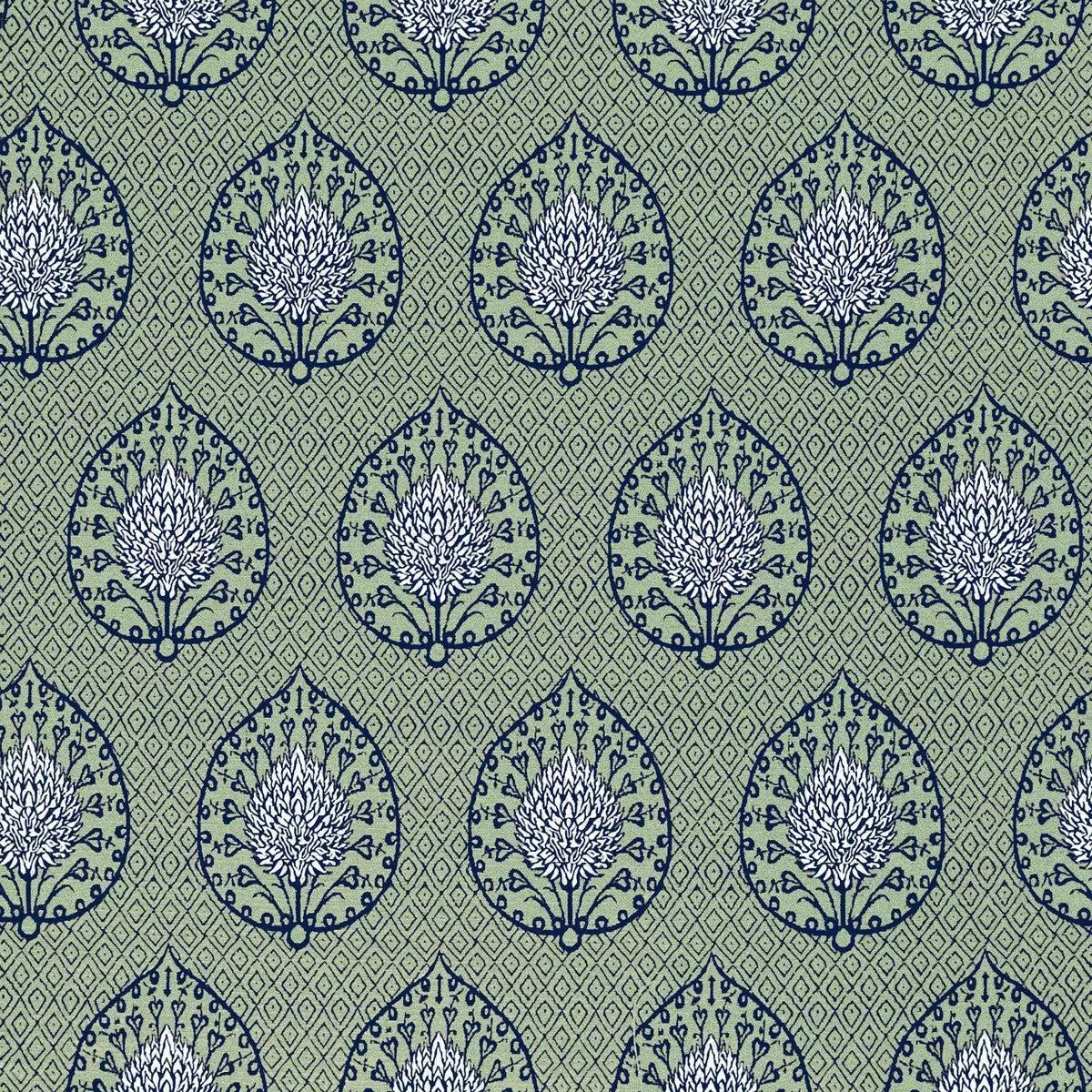 Palmeta Fondo Verde Fabric