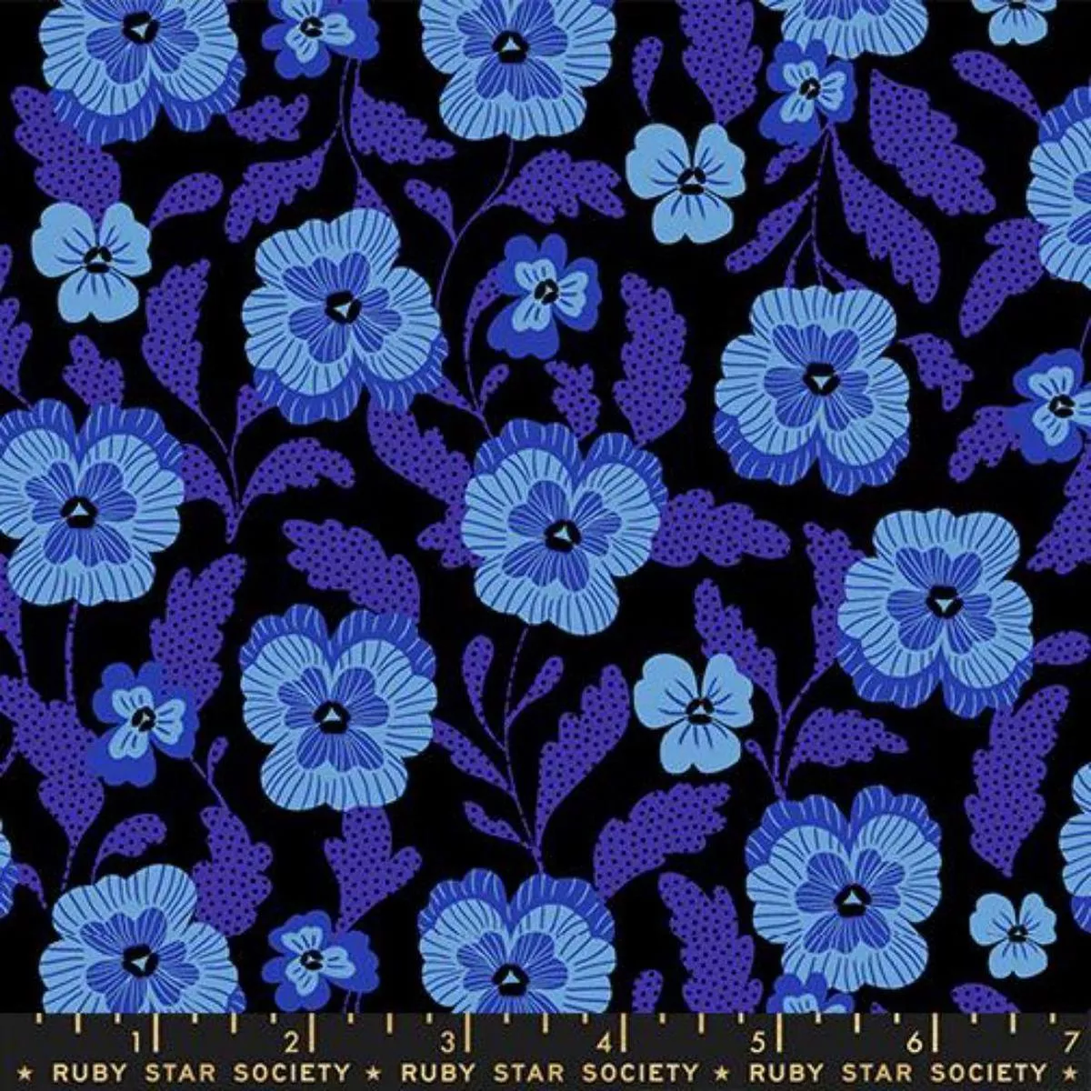 Pansies Black by Ruby Star Society