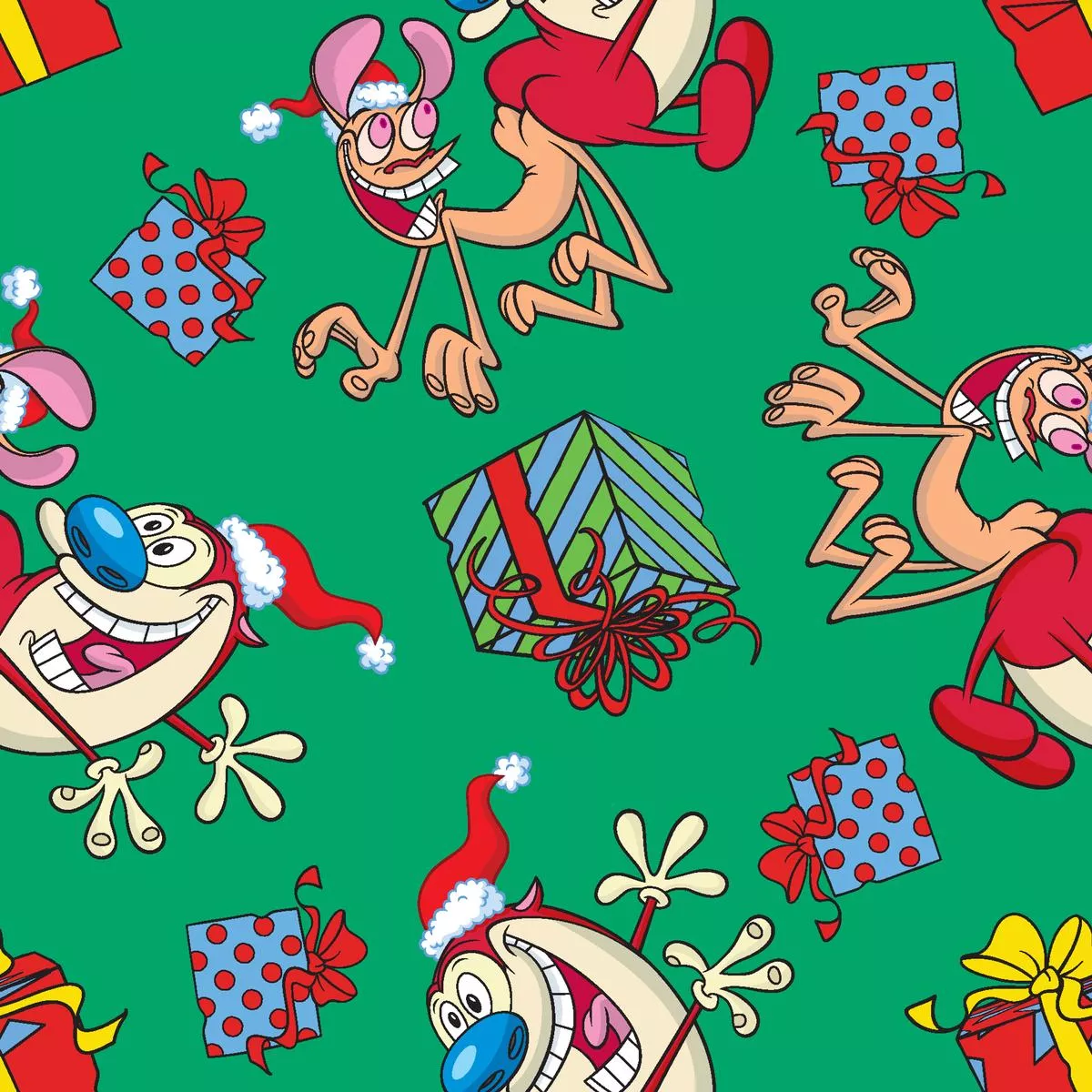 Paramount Ren & Stimpy Holiday Smiles Fabric