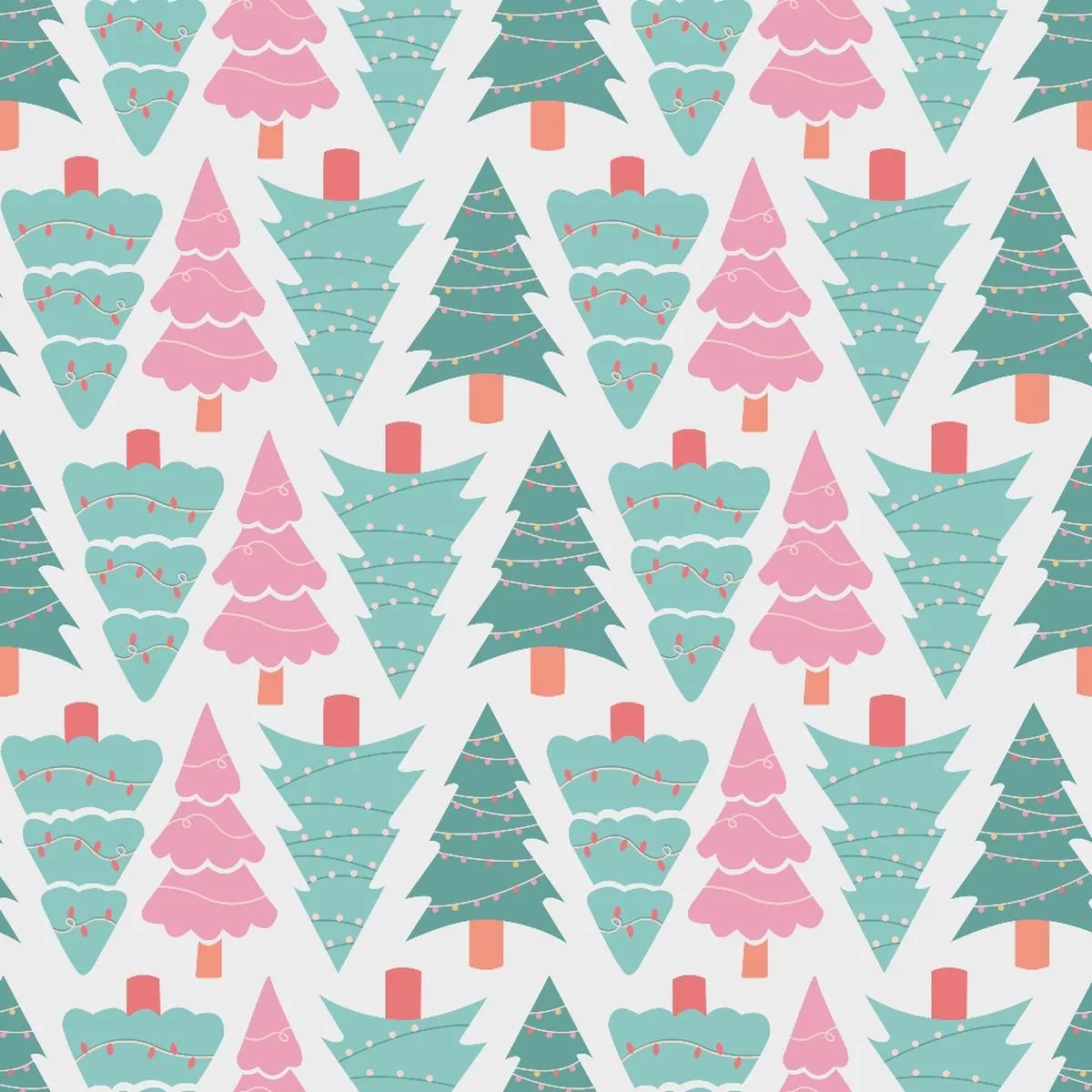 Pastel Christmas Pattern 1 Quilting Cotton Fabric
