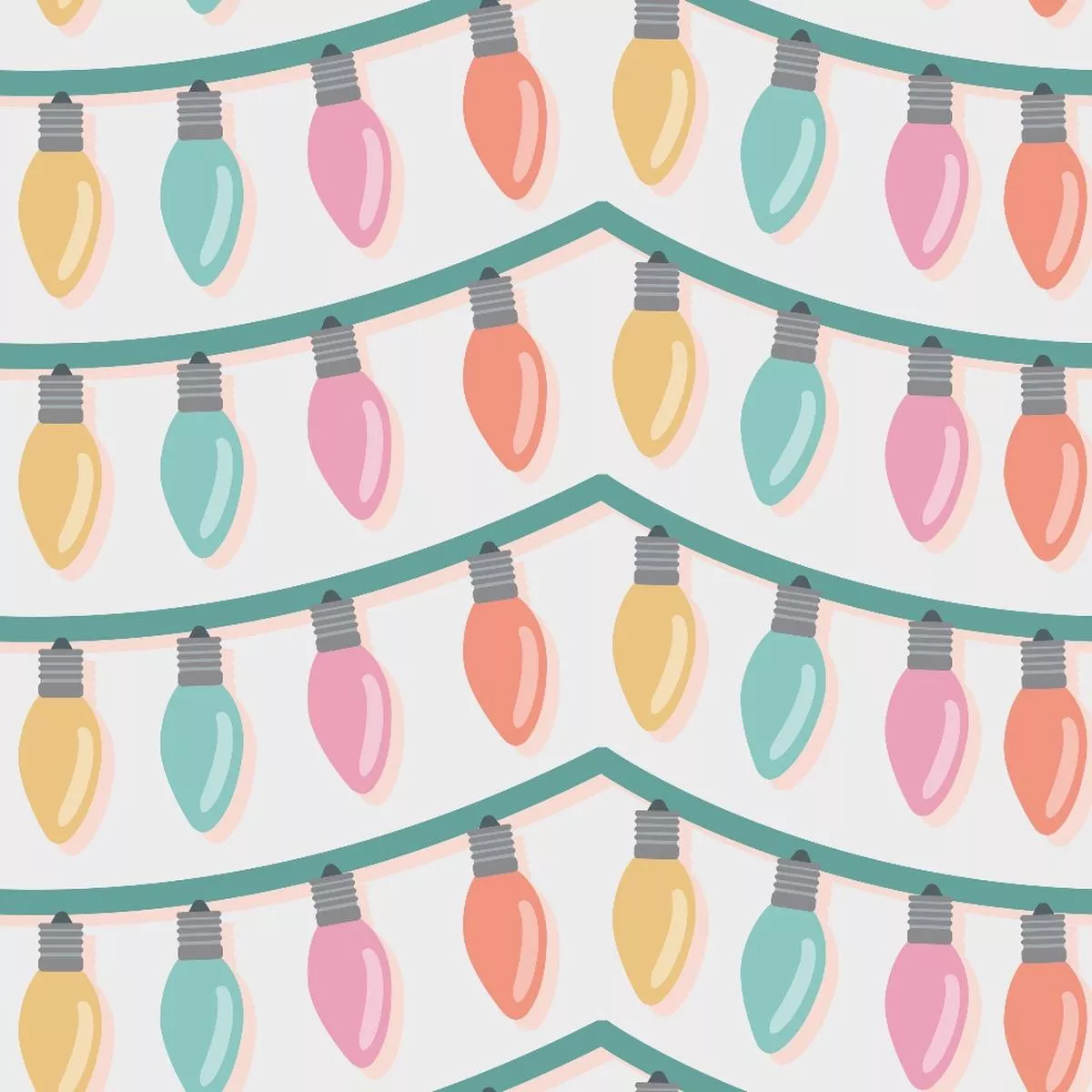 Pastel Christmas Pattern 6 Quilting Cotton Fabric