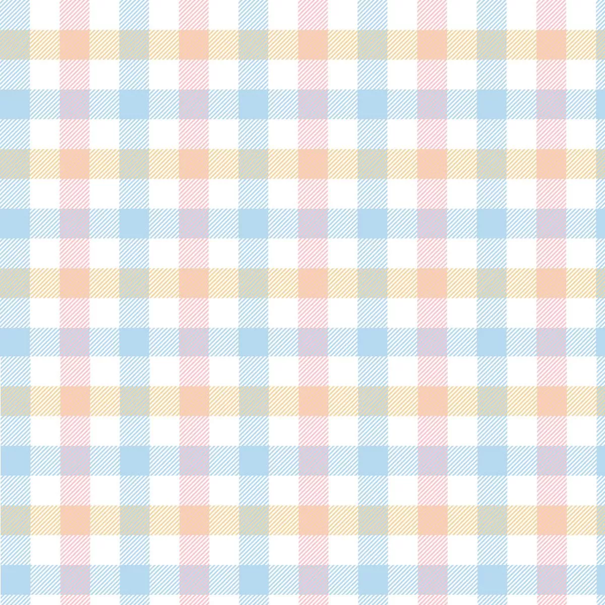 Pastel Gingham Stripe Fabric – Blue
