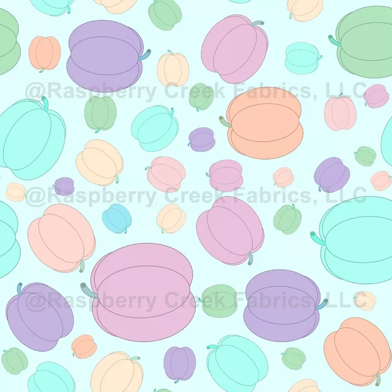 Pastel Pumpkins (Powder Blue)
