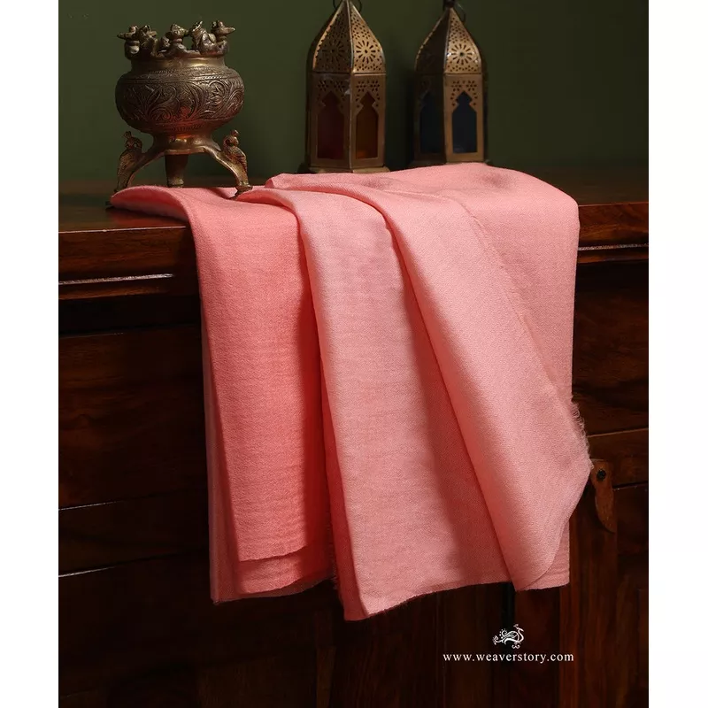 peach-handwoven-semi-pure-pashmina-stole Peach Handwoven Semi Pure Pashmina Stole