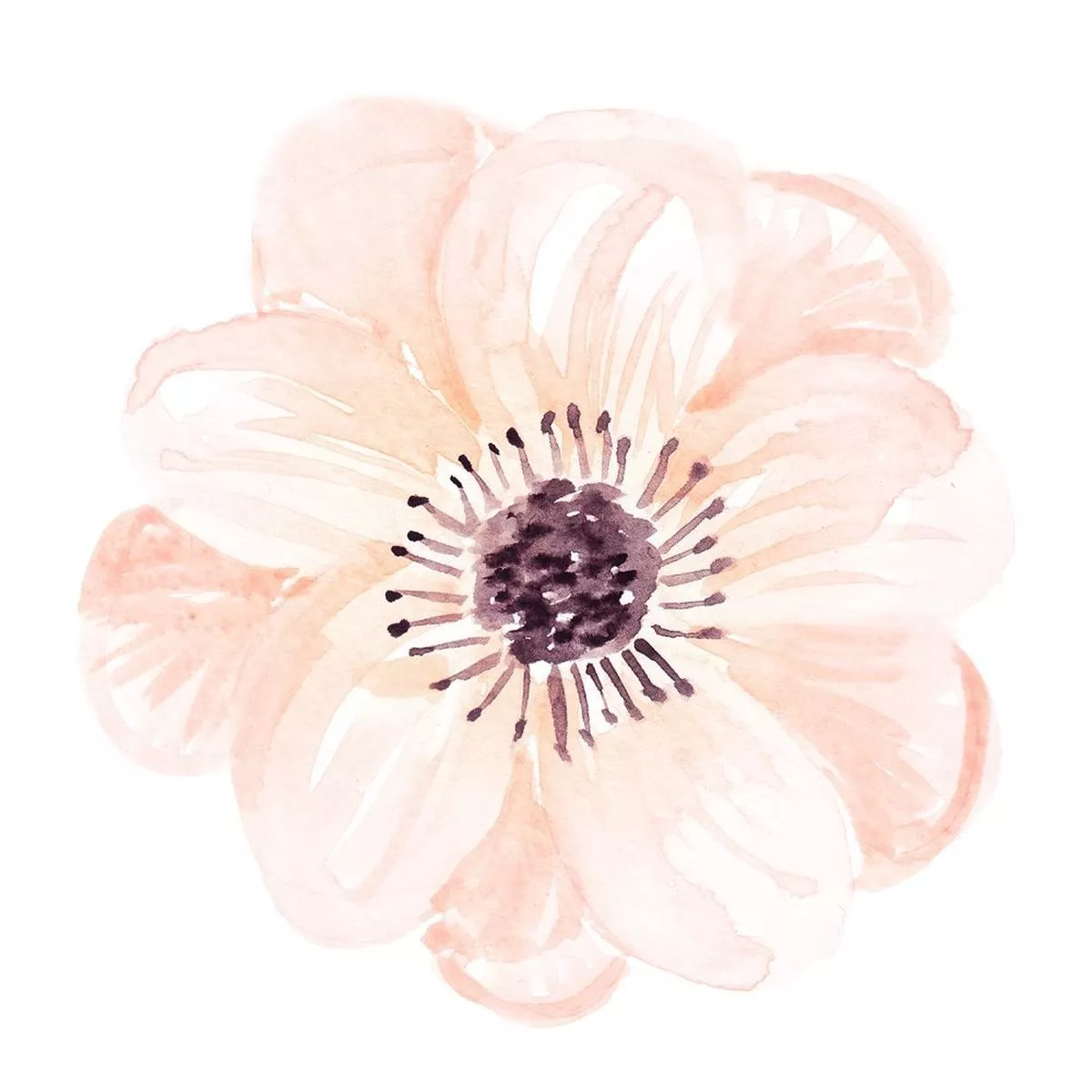 Peach Romance Floral Fabric Panel
