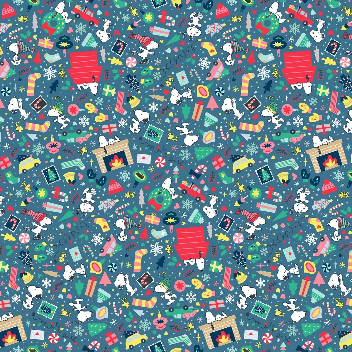 Peanuts Snoopy Cozy Christmas Fabric