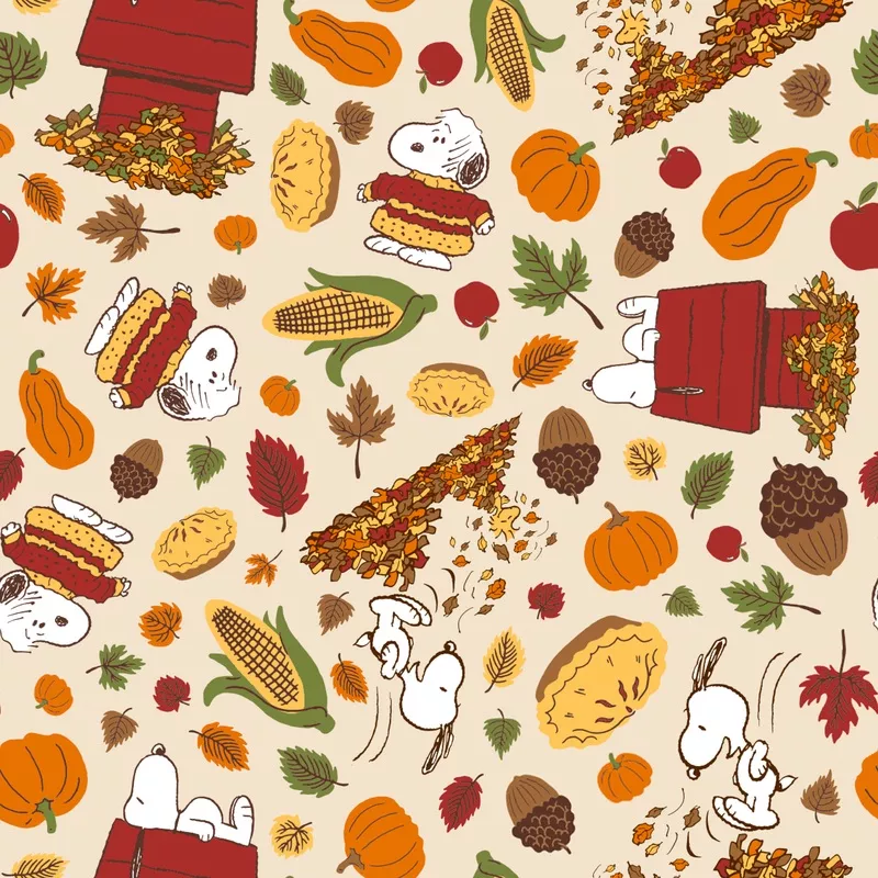 Peanuts Snoopy Fall & Food Fabric