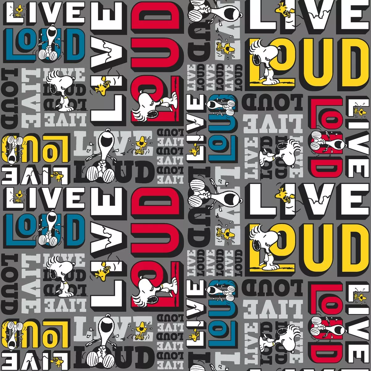 Peanuts Snoopy Live Loud Toss Fabric