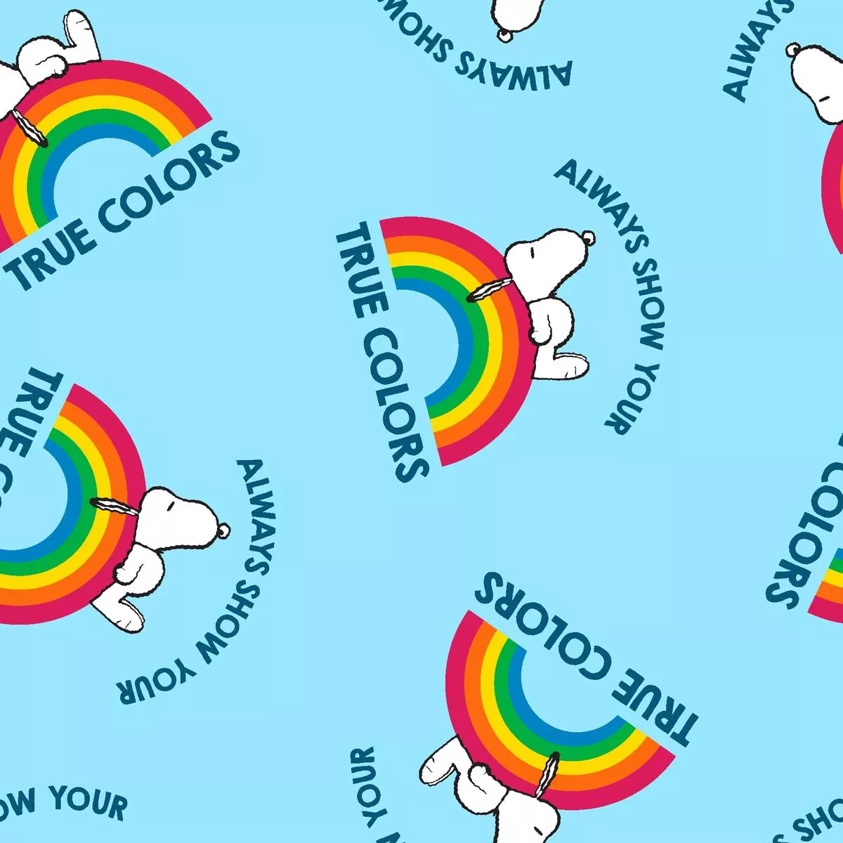 peanuts-snoopy-true-colors-fabric Peanuts Snoopy True Colors Fabric