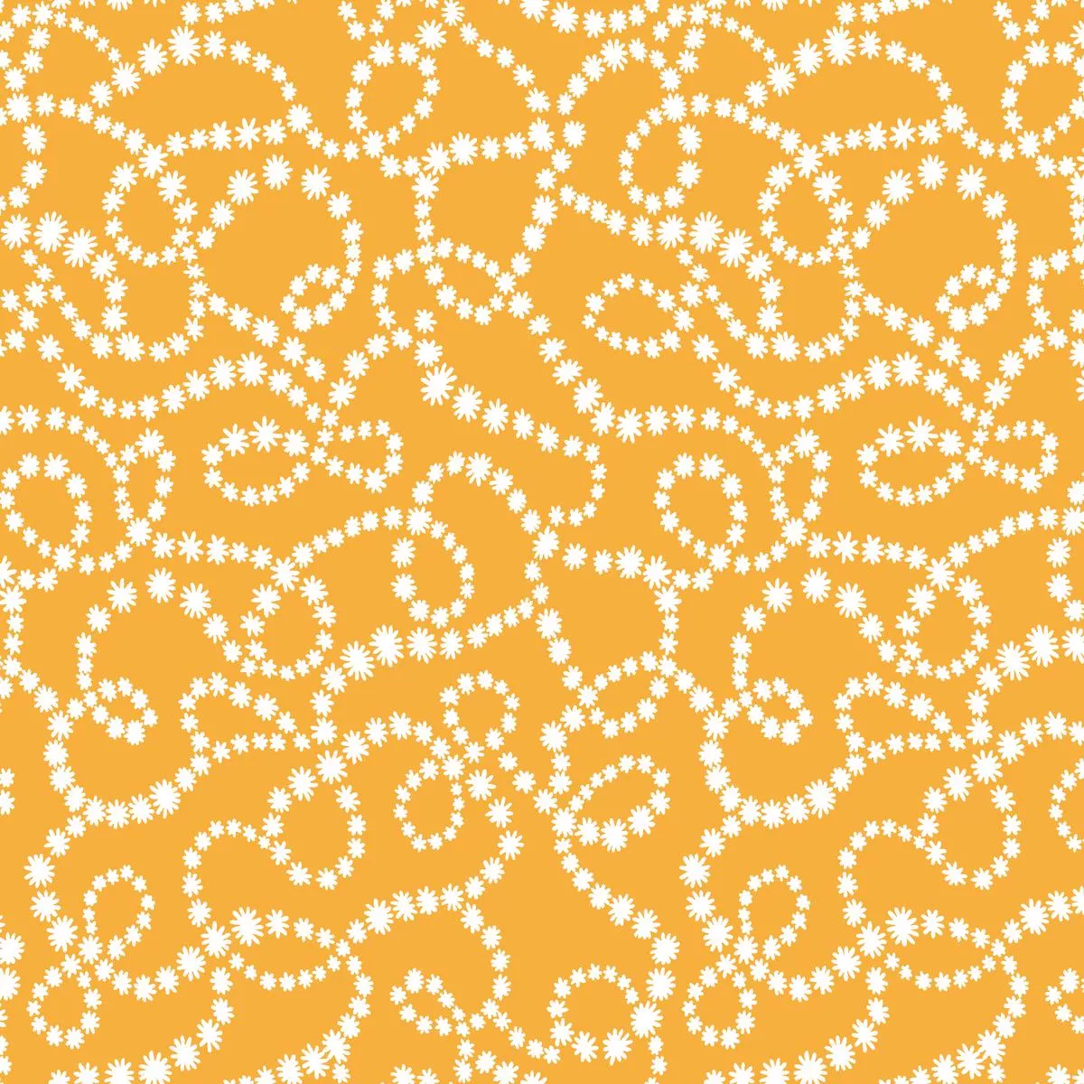 Pearl Swirl, Mustard Fabric