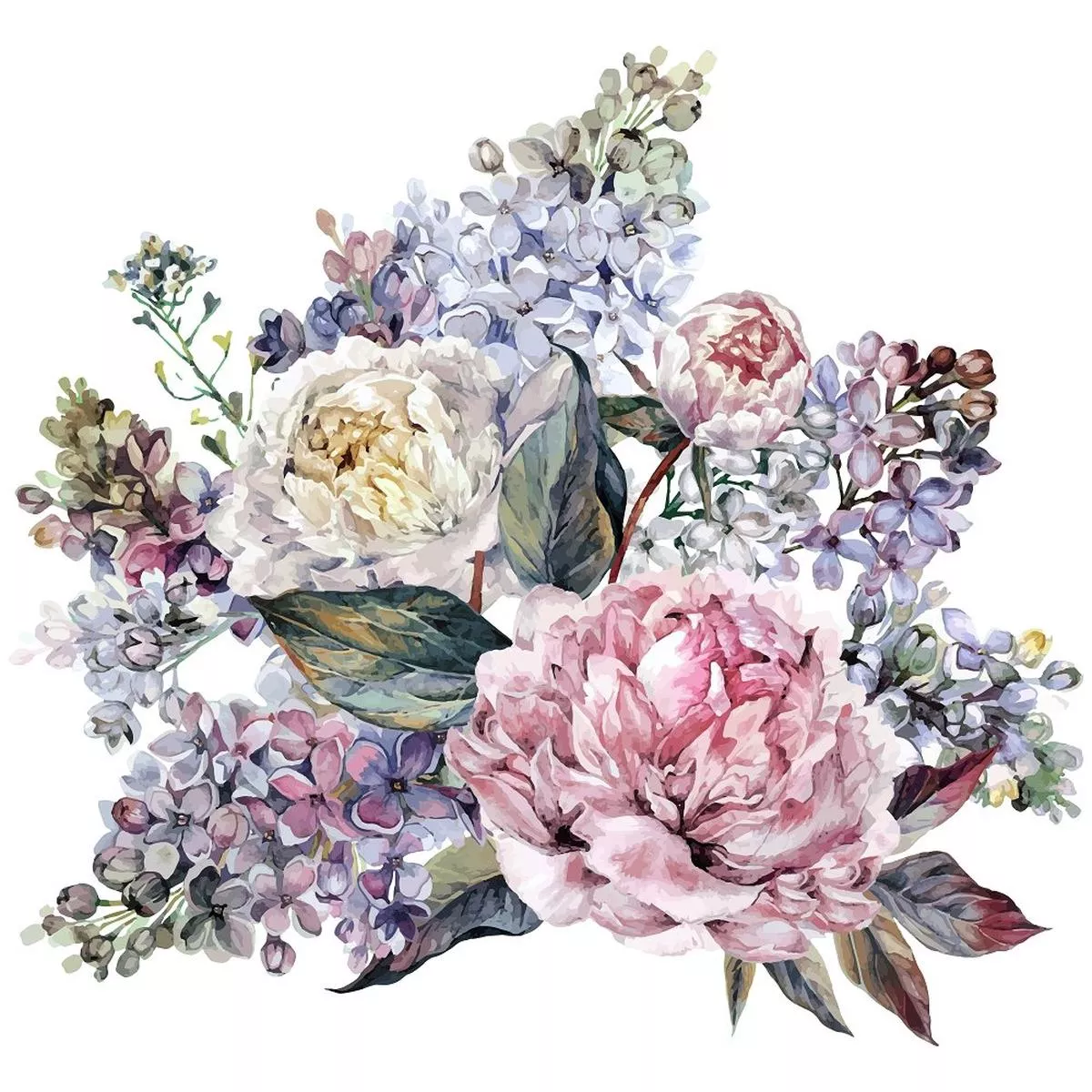 peonies-lilac-bouquet-fabric-panel Peonies & Lilac Bouquet Fabric Panel