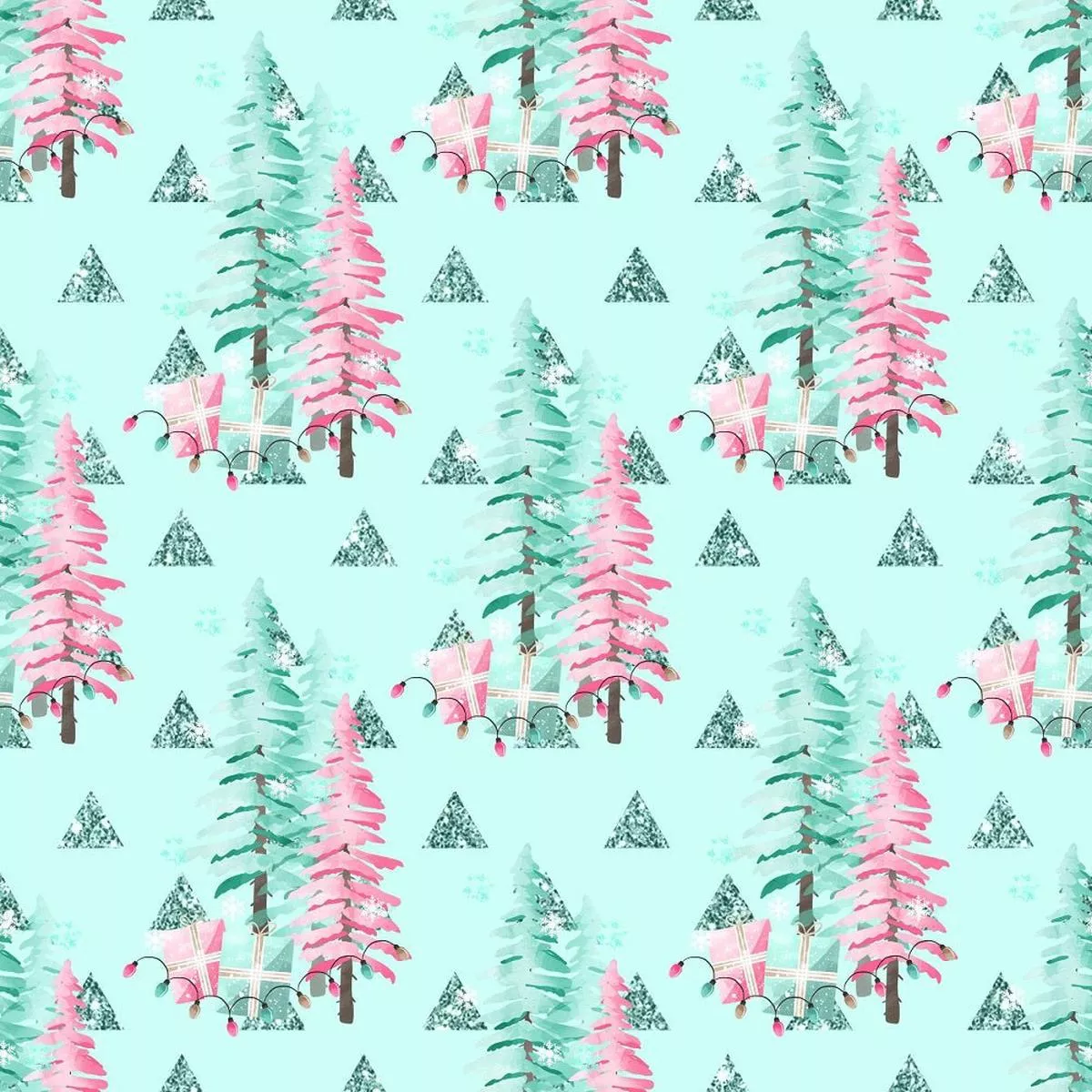Peppermint Christmas Trees Fabric – Green