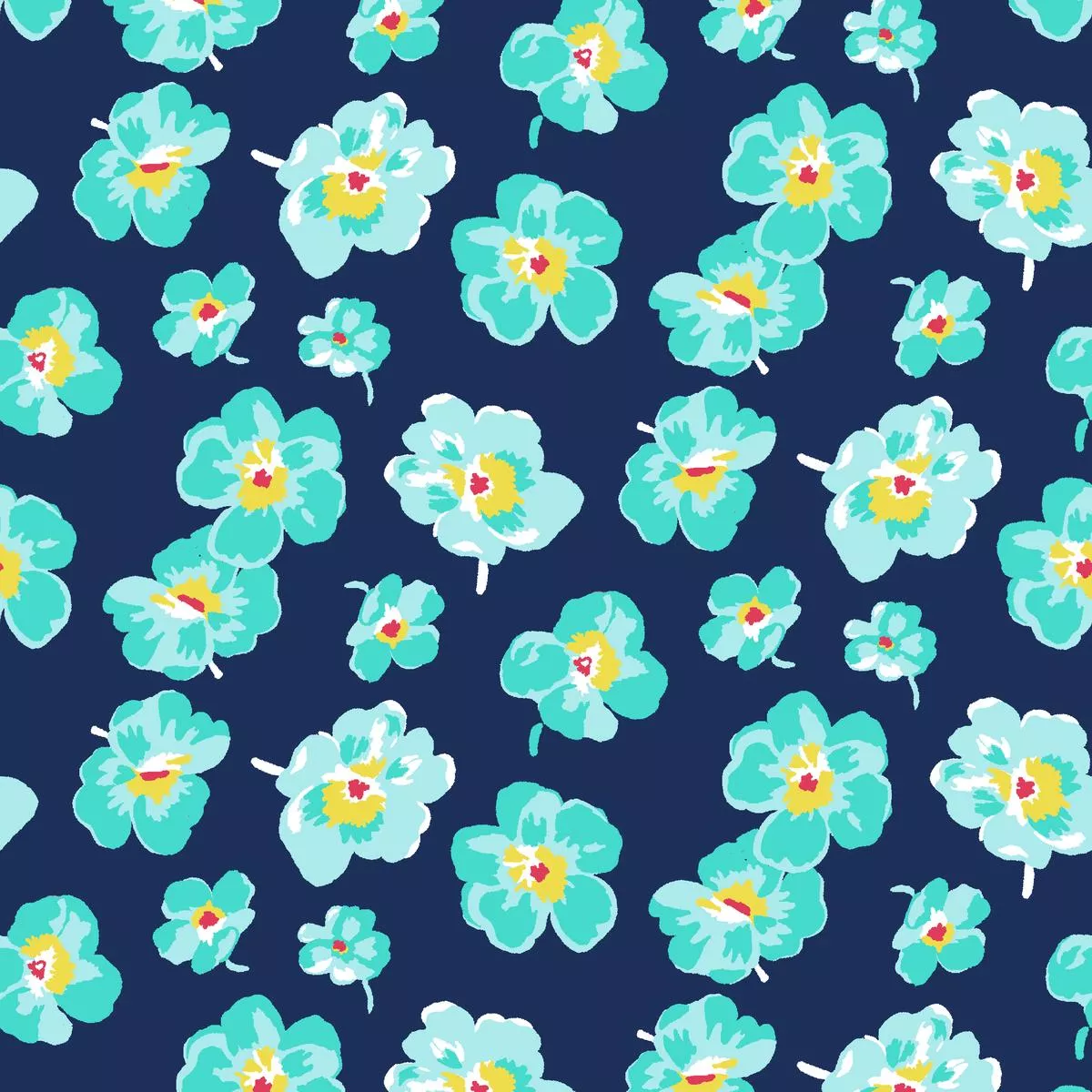 Petulia Blooms on Navy Fabric