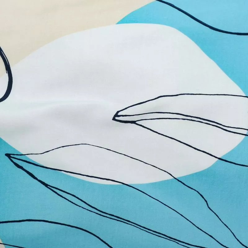 Picasso Abstract Leaves Ecru / Blue