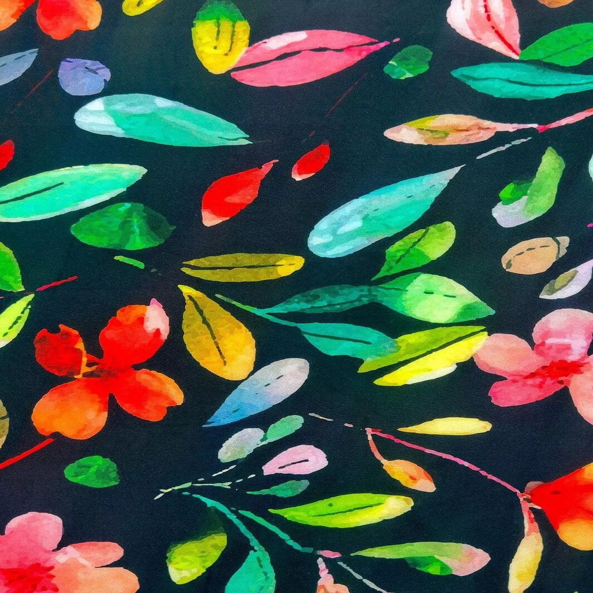 Picasso Flower Poplin Black / Multi