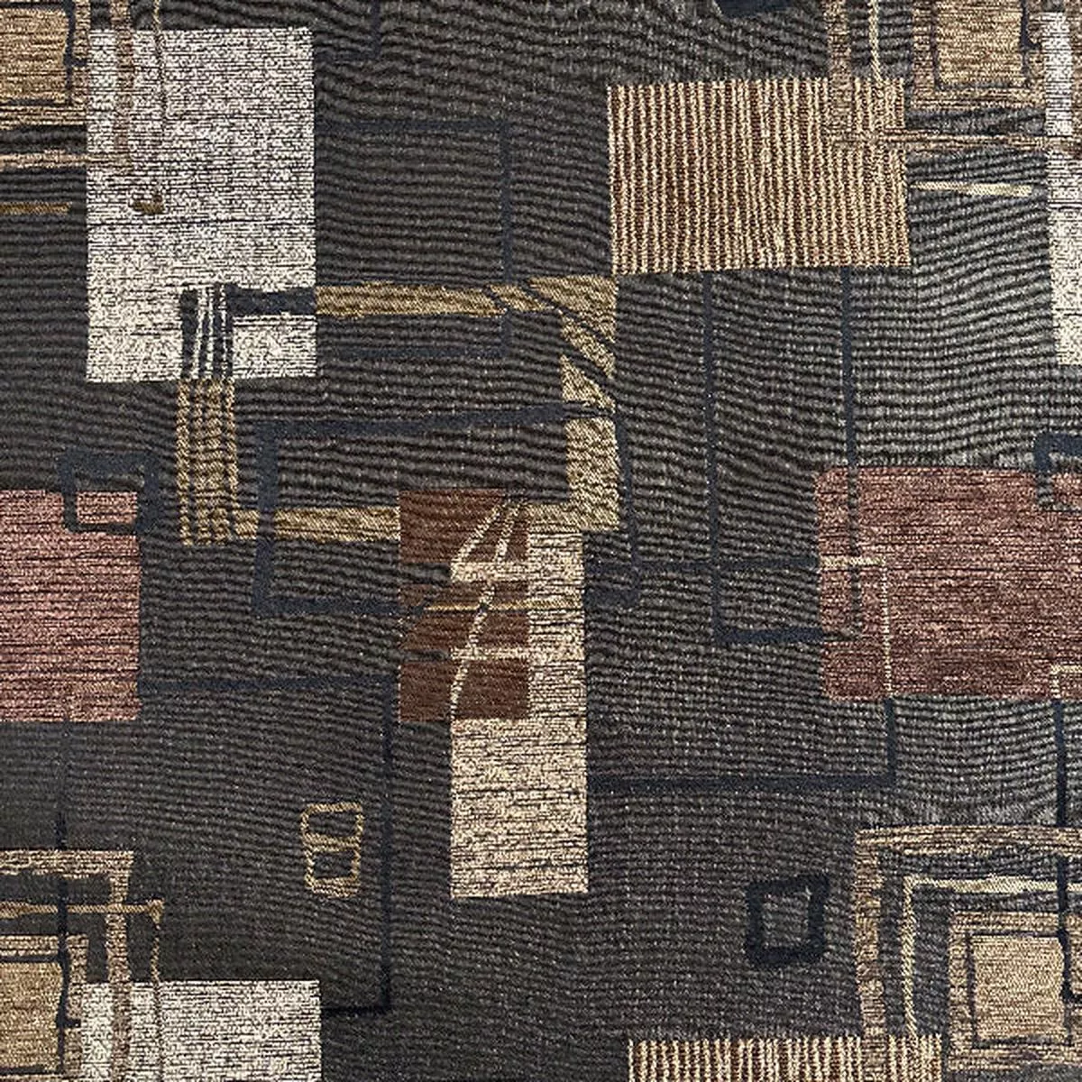 Picasso Square Chocolate Upholstery Fabric