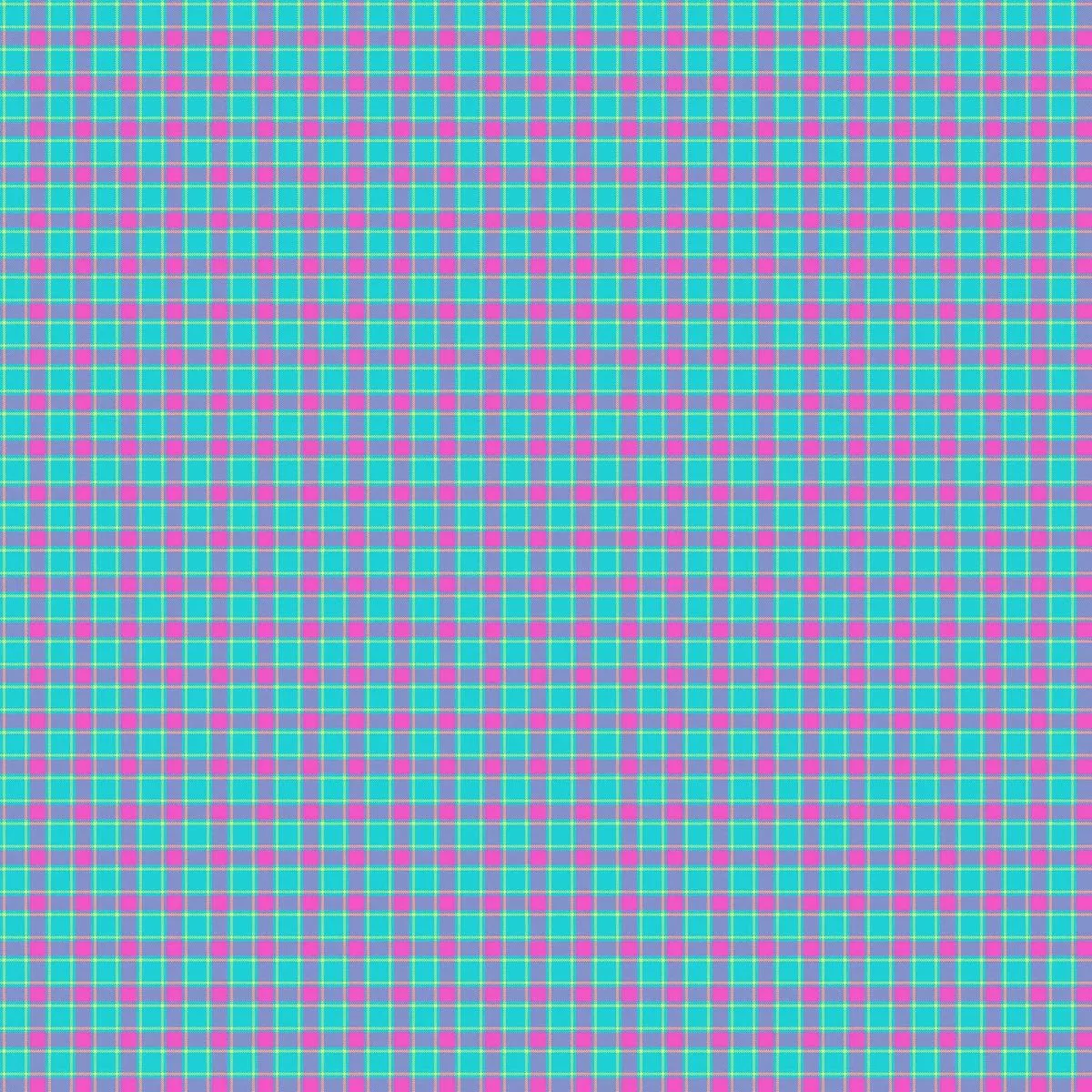 Piccadilly Quilt Fabric Tri-Colour Check Aqua