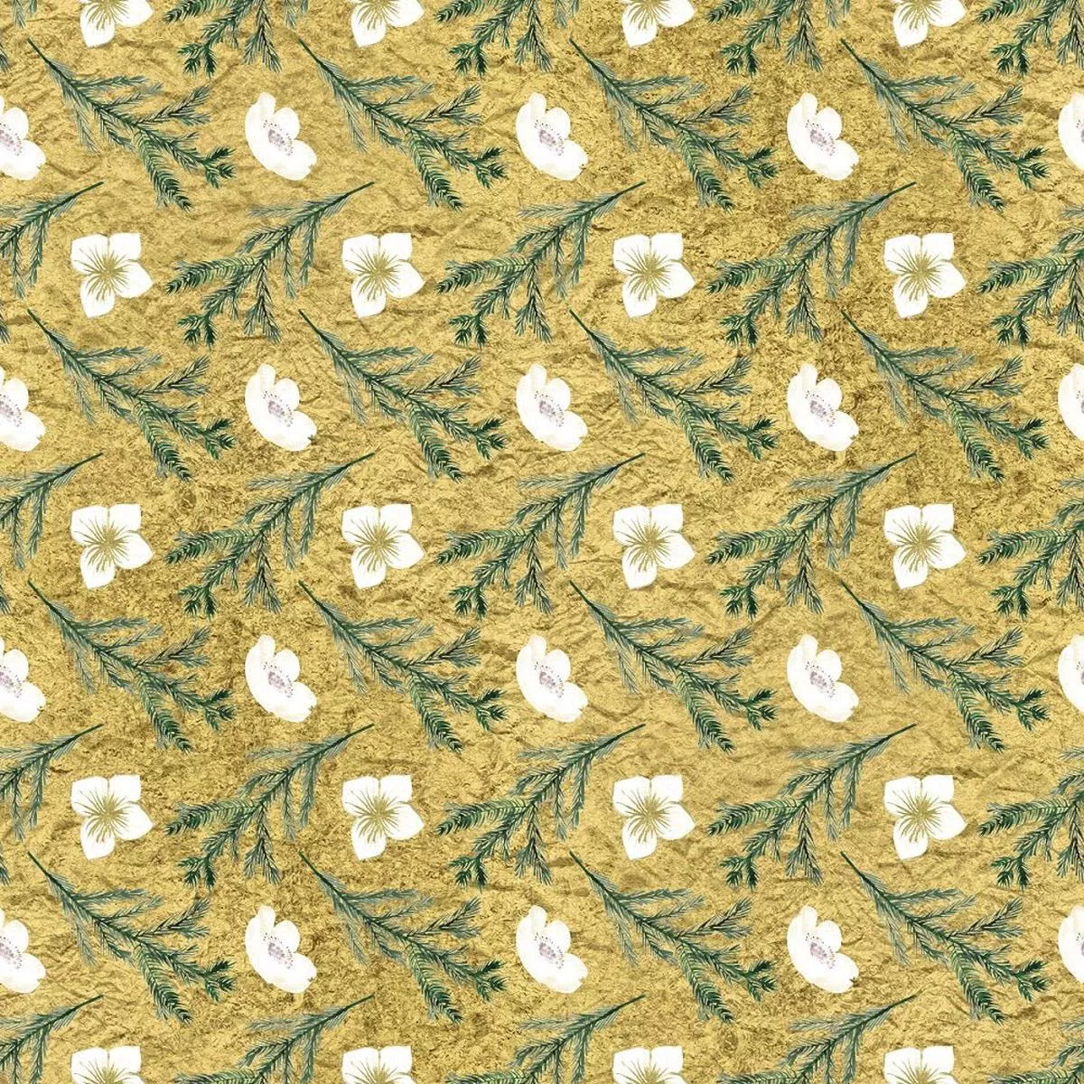 pine-branches-pattern-3-fabric Pine Branches Pattern #3 Fabric