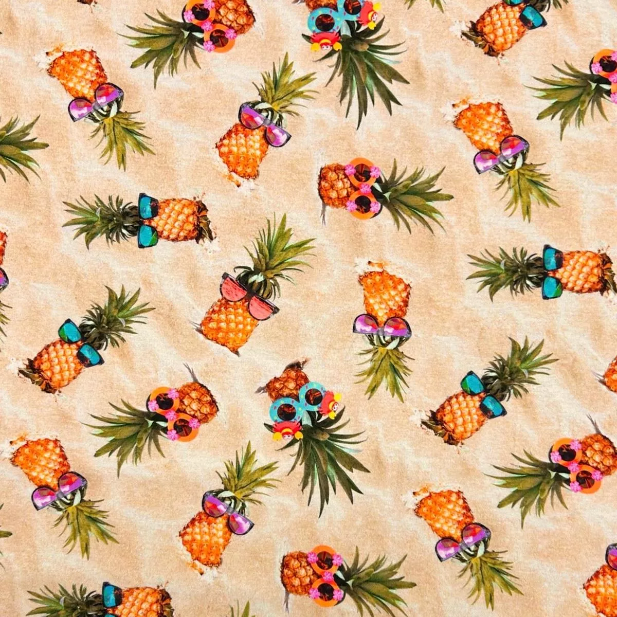 Pineapple Party Cotton Jersey Fabric