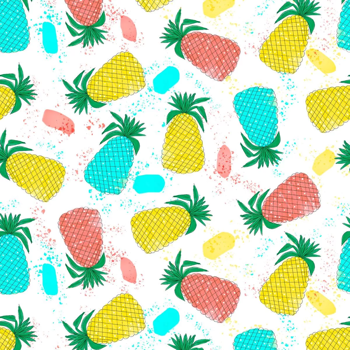 pineapple-splash-colorful-fruit-fabric Pineapple Splash – Colorful Fruit Fabric