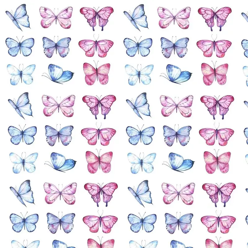 Pink & Blue Butterflies Allover Fabric