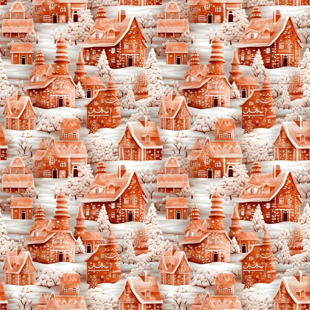 pink-christmas-village-fabric Pink Christmas Village Fabric