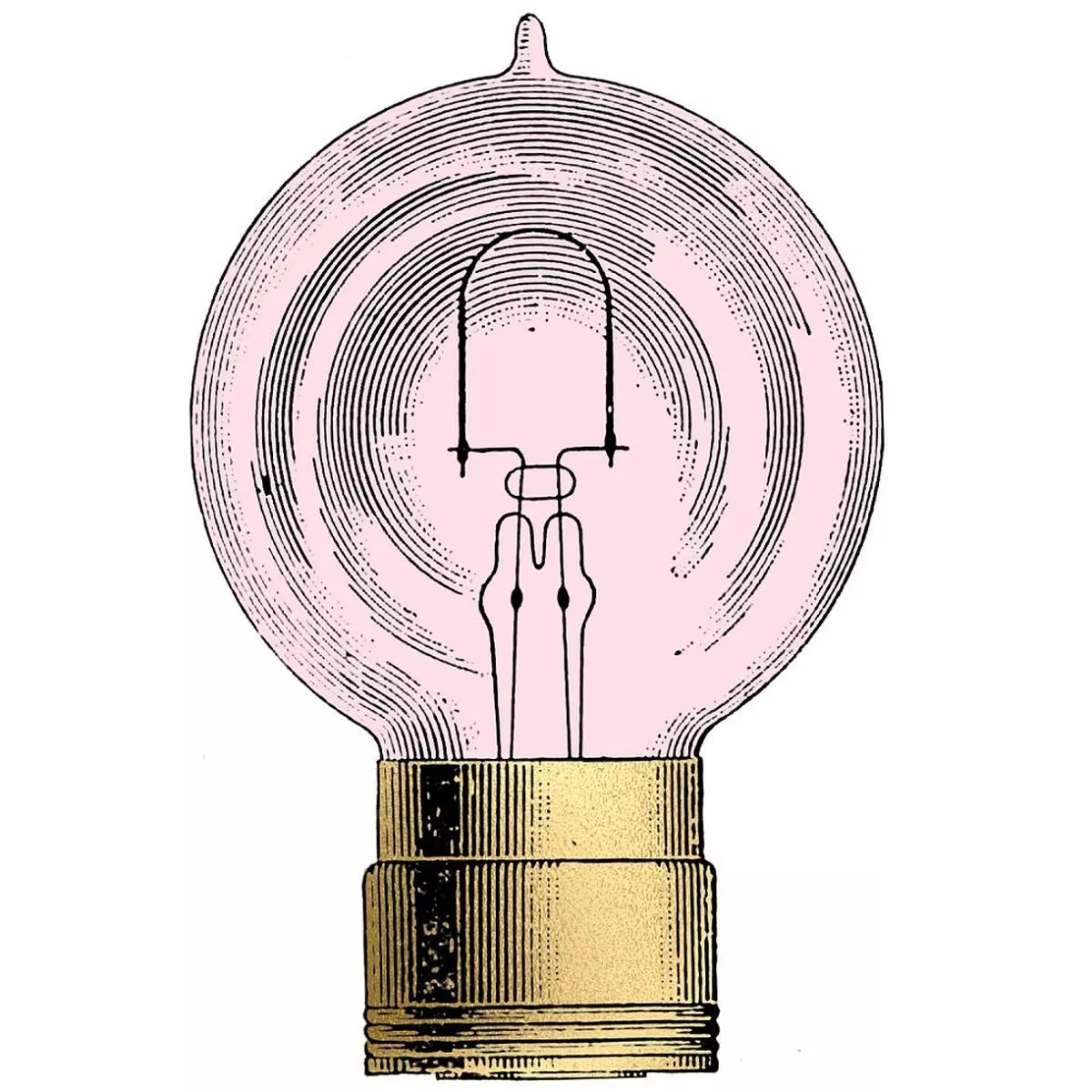 Pink and Gold Steampunk Light Bulb Fabric Panel