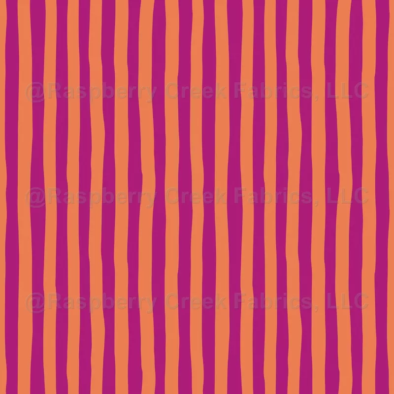 Pink & Light Orange Wonky Stripes