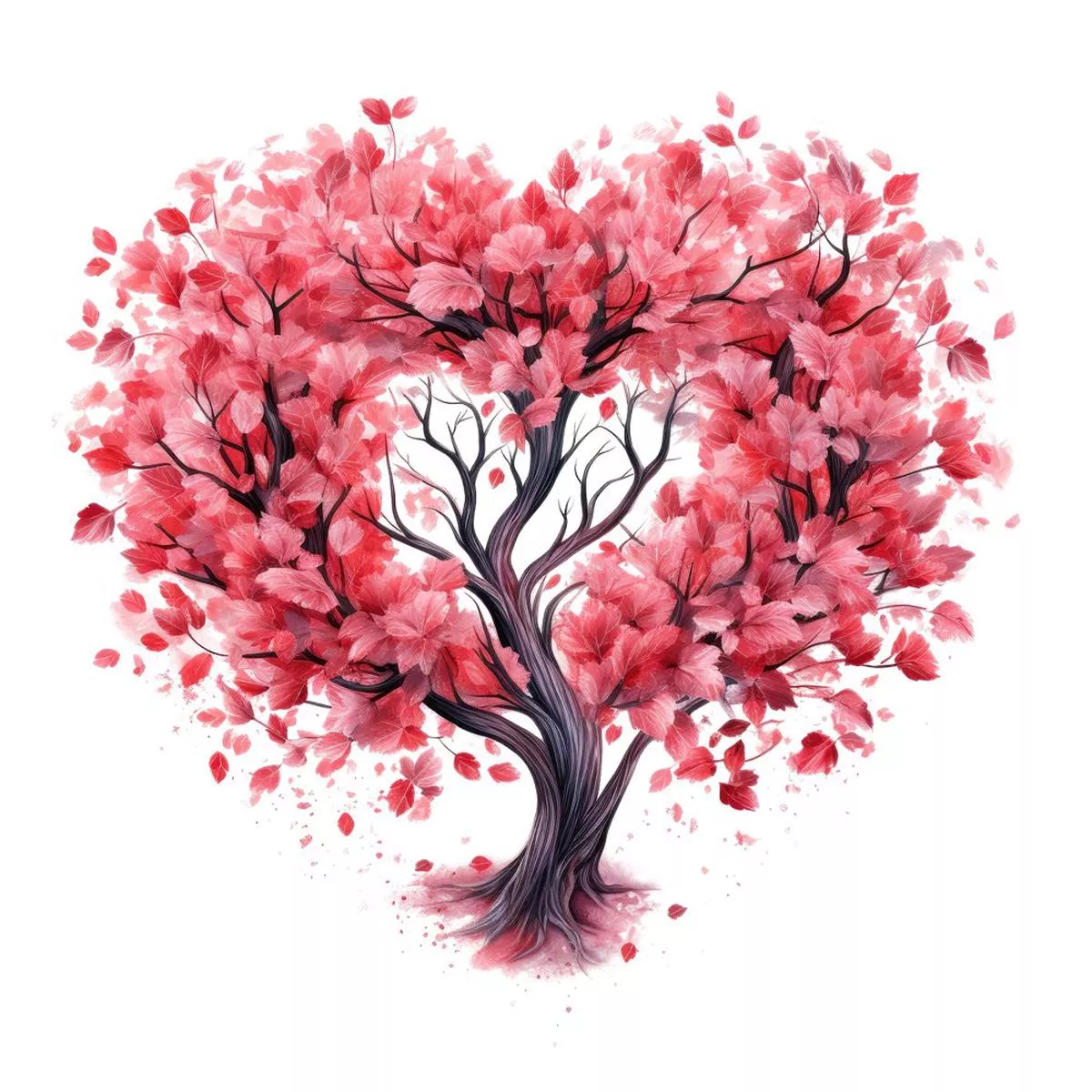 pink-valentine-heart-tree-13-fabric-panel Pink Valentine Heart Tree #13 Fabric Panel