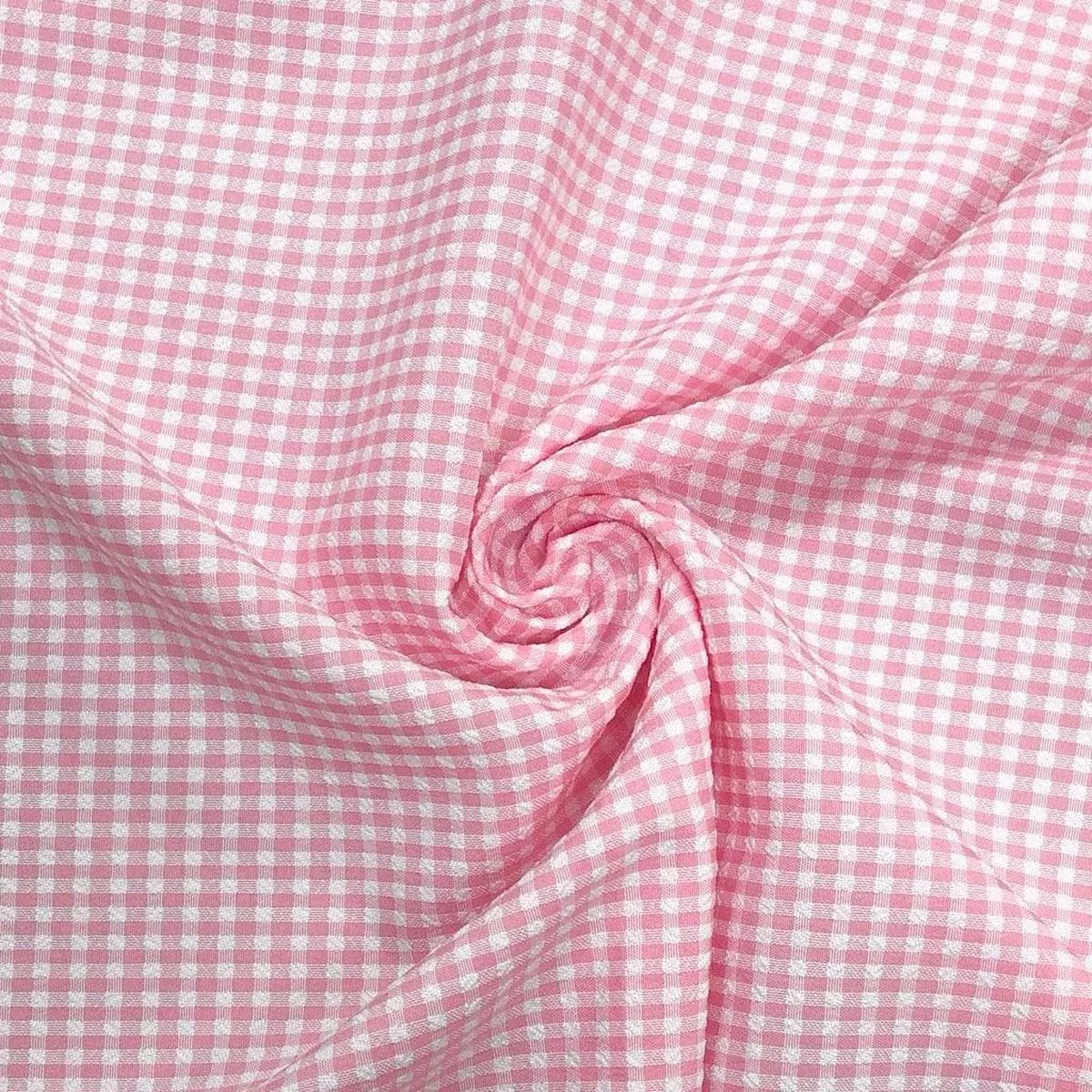 pink-white-checkered-polyester-fabric-1-2-metres-2 Pink and White Checkered Polyester Fabric #1 – 2 metres for 2