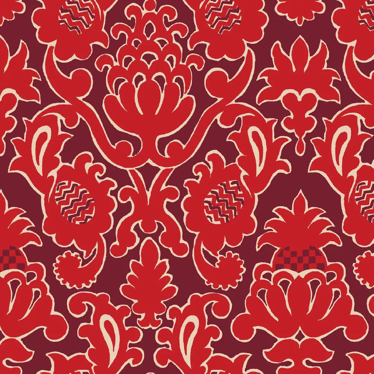 Pishachio Manor on Berry Fabric